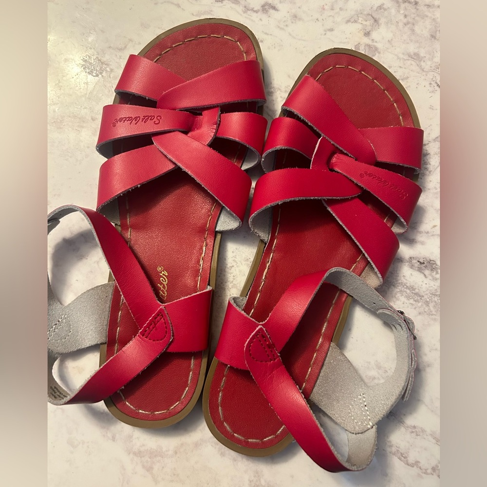 Salt water sandals by Hoy size 10- red